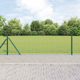 Vidaxl hek met paal groen 0,6 x 25 m staal en pvc