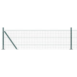 Vidaxl hek met paal groen 0,6 x 25 m staal en pvc