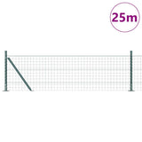 Vidaxl hek met paal groen 0,6 x 25 m staal en pvc