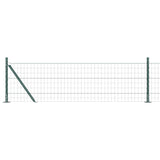 Vidaxl hek met paal groen 0,6 x 25 m staal en pvc