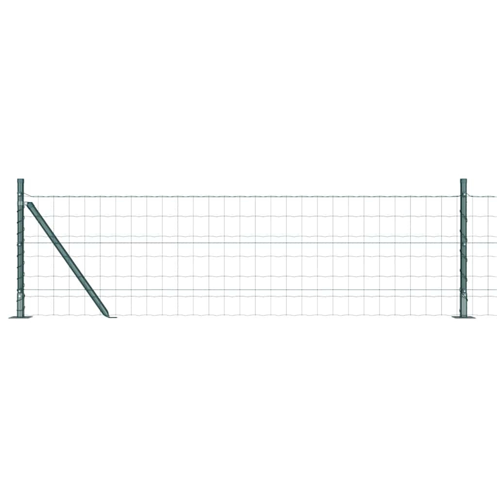 Vidaxl hek met paal groen 0,4 x 25 m staal en pvc