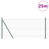 Vidaxl hek met paal groen 0,8 x 25 m staal en pvc