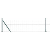 Vidaxl hek met paal groen 0,6 x 25 m staal en pvc