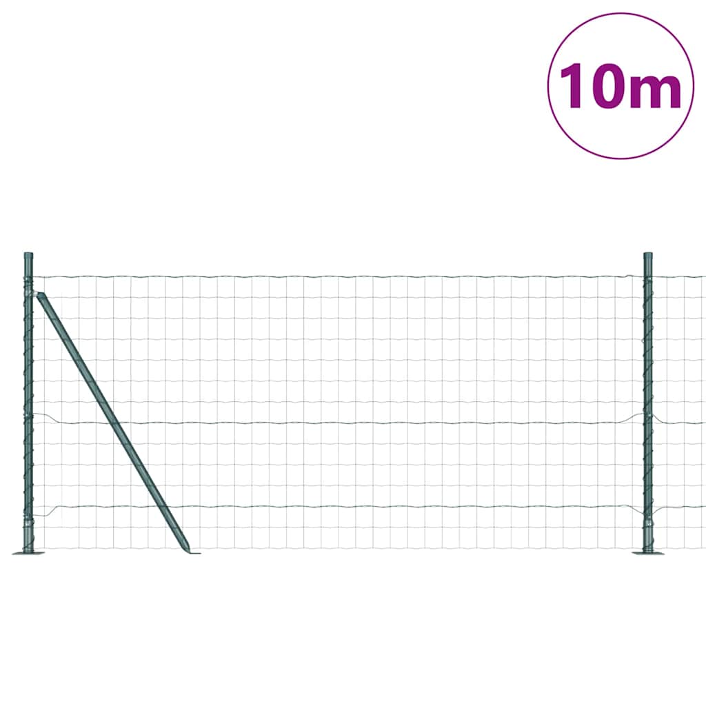 Vidaxl hek met paal groen 1 x 10 m staal