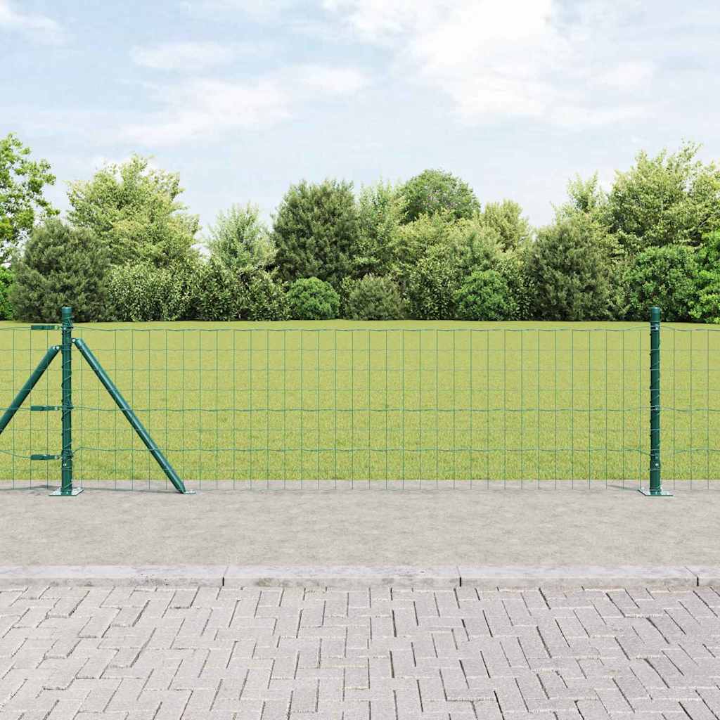 Vidaxl hek met paal groen 0,6 x 25 m staal en pvc