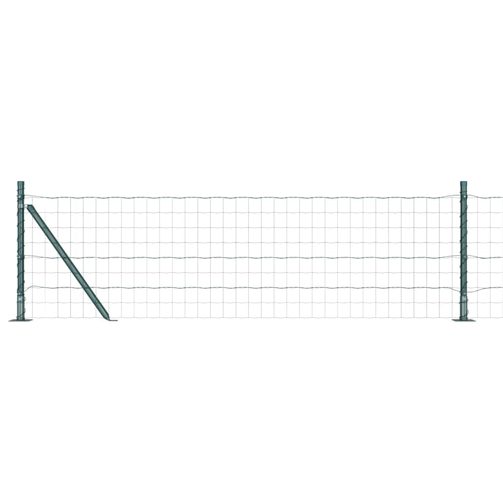 Vidaxl hek met paal groen 0,6 x 25 m staal en pvc