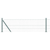 Vidaxl hek met paal groen 0,6 x 25 m staal en pvc