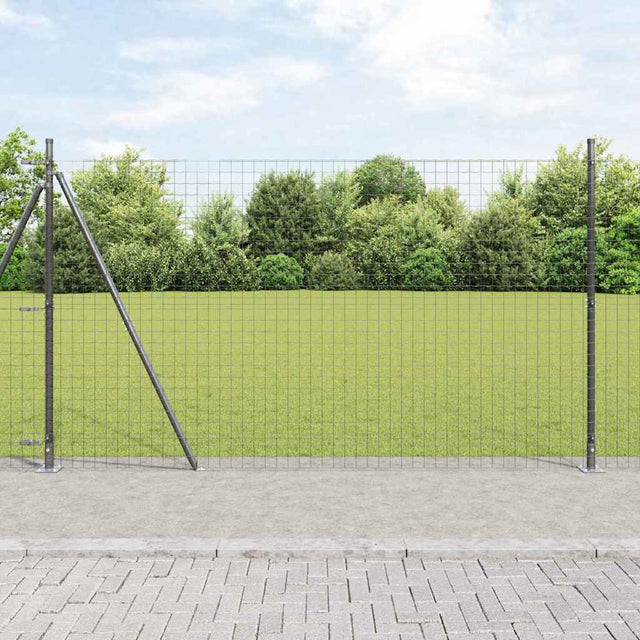 Vidaxl euro-hek met betonnen voetstuk 10 x 1,4 m pvc-coated staal mesh