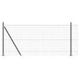Vidaxl hek met paal grijs 0,8 x 10 m staal en pvc