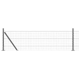 Vidaxl hek met paal grijs 0,4 x 25 m staal en pvc