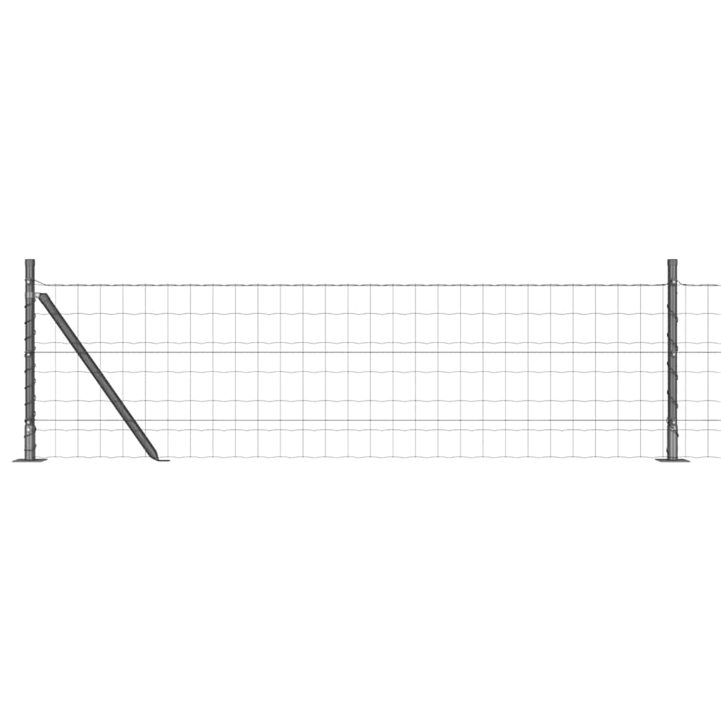 Vidaxl hek met paal grijs 0,4 x 25 m staal en pvc