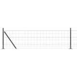 Vidaxl hek met paal grijs 0,6 x 25 m staal en pvc