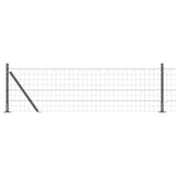 Vidaxl hek met paal grijs 0,6 x 25 m staal en pvc