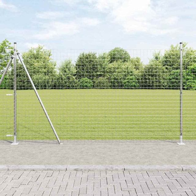 Vidaxl euro-hek met betonnen voetstuk 10 x 1,6 m gegalvaniseerd staal