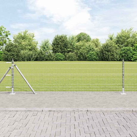 Vidaxl euro-hek met betonnen voetstuk 10 x 0,6 m gegalvaniseerd staal