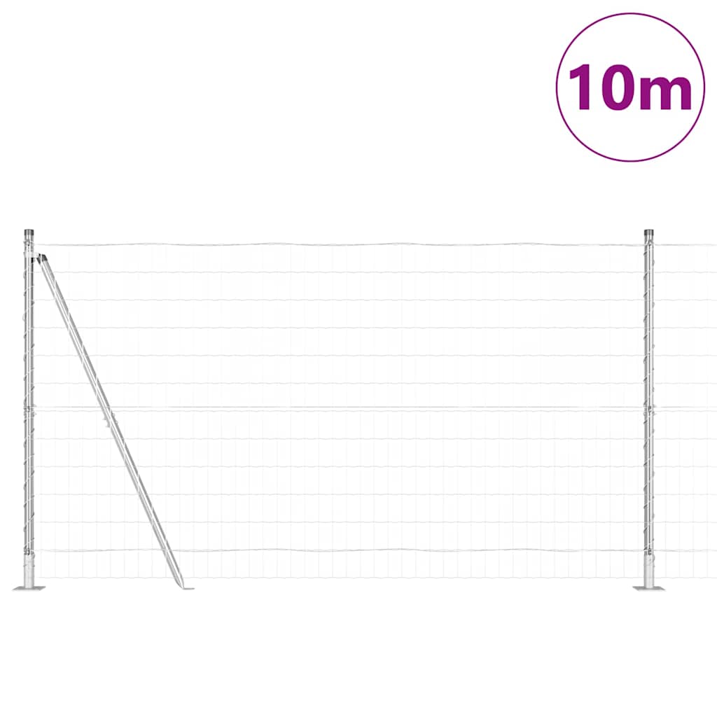 Vidaxl euro-hek met betonnen voetstuk 10 x 1,2 m gegalvaniseerd staal