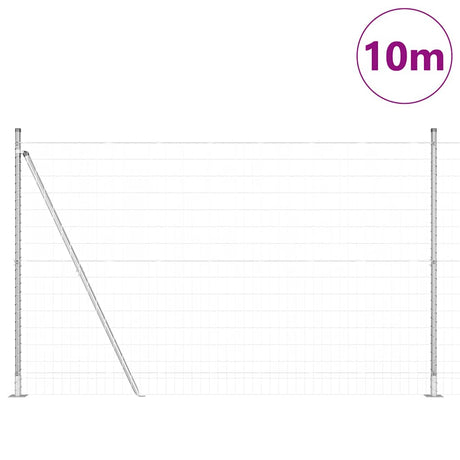 Vidaxl hek met paal zilver 1,4 x 10 m staal