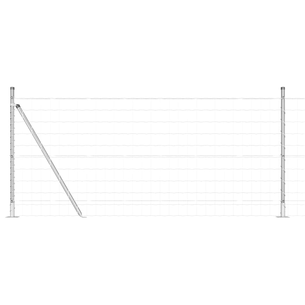 Vidaxl hek met paal zilver 0,8 x 10 m staal