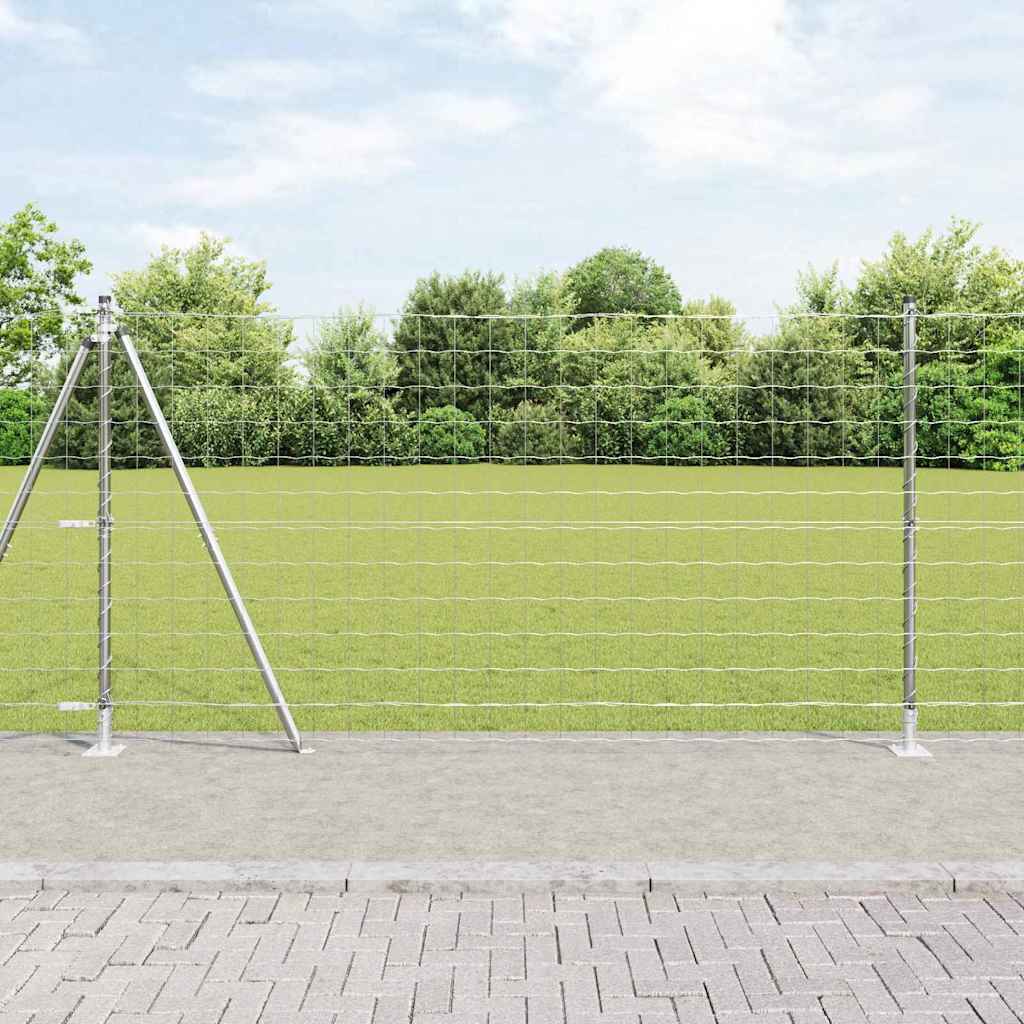 Vidaxl hek met paal zilver 1,2 x 10 m staal