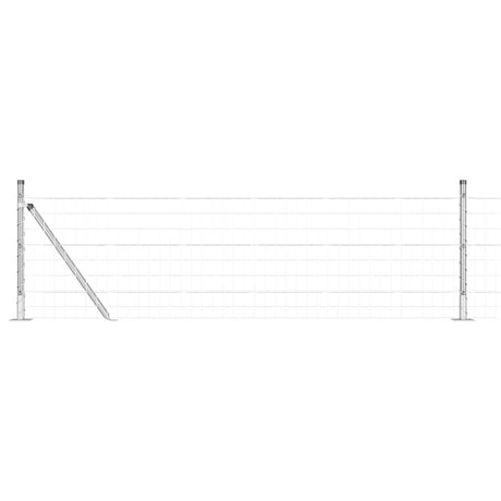 Vidaxl hek met paal zilver 0,6 x 25 m staal