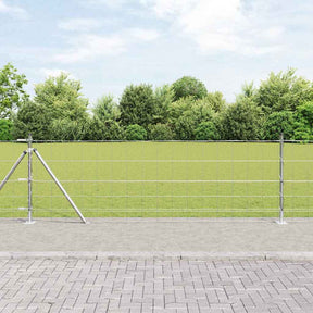 Vidaxl gelast draadhek met betonnen basis 25 x 0,8 m zilverkleurig