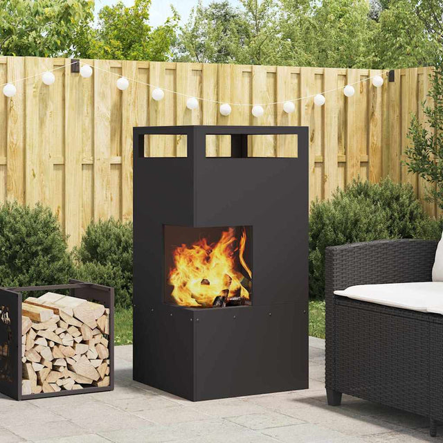 Vidaxl vuurkom zwart 50 x 50 x 100 cm weervast staal