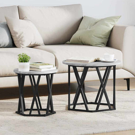 Vidaxl salontafel 2 st grijs sonoma 50 x 50 x 50 cm