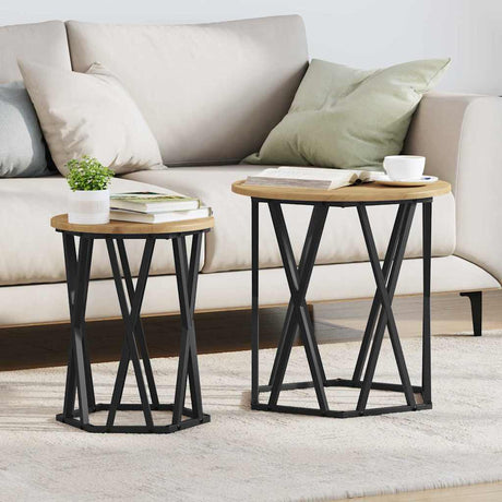 Vidaxl salontafel 2 st artisan eiken 50 x 50 x 50 cm