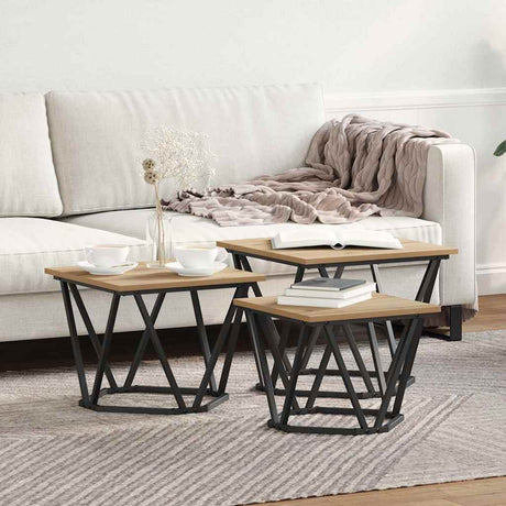 Vidaxl salontafel 3 st artisan eiken 50 x 50 x 40 cm