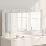 Vidaxl schmink spiegel wit 100 x 55 x 18 cm glas en hout met kunststof