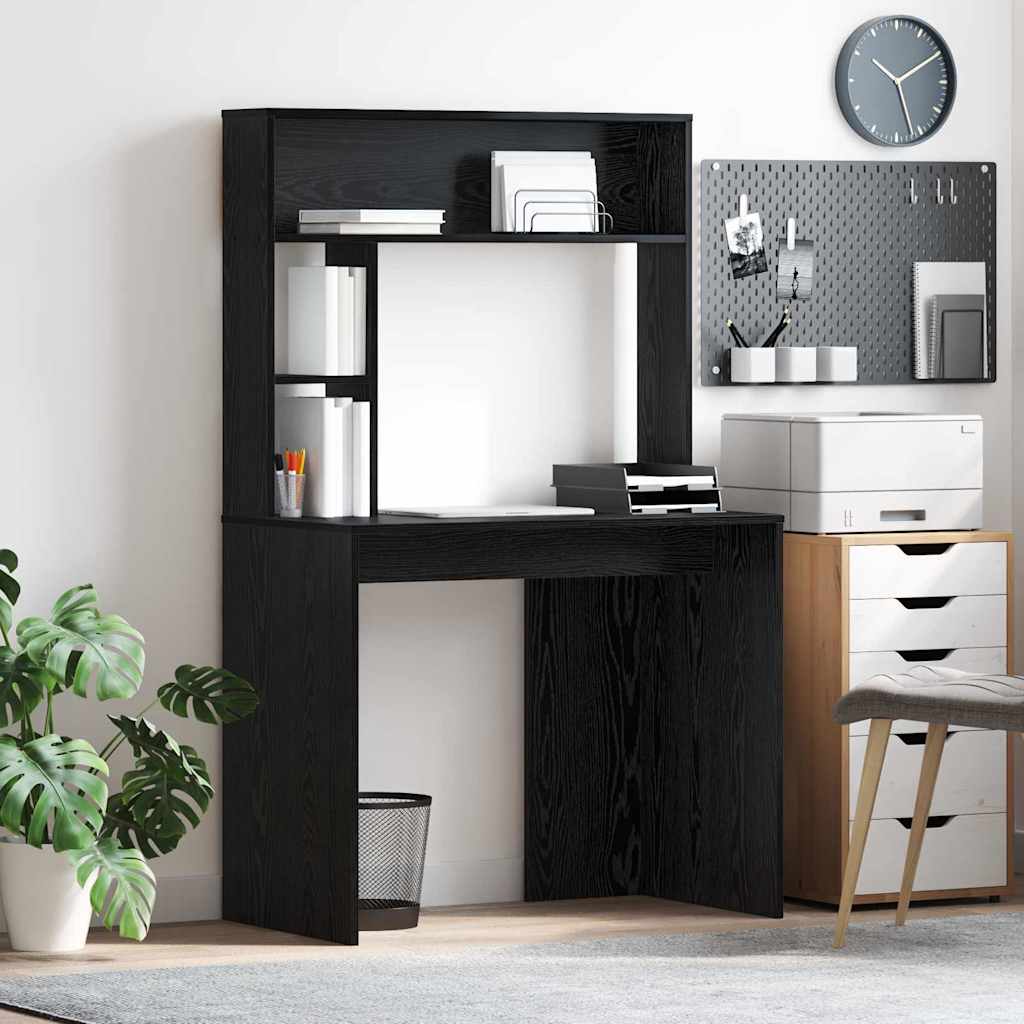 Vidaxl bureau zwart eiken 91 x 50 x 149 cm bewerkt hout