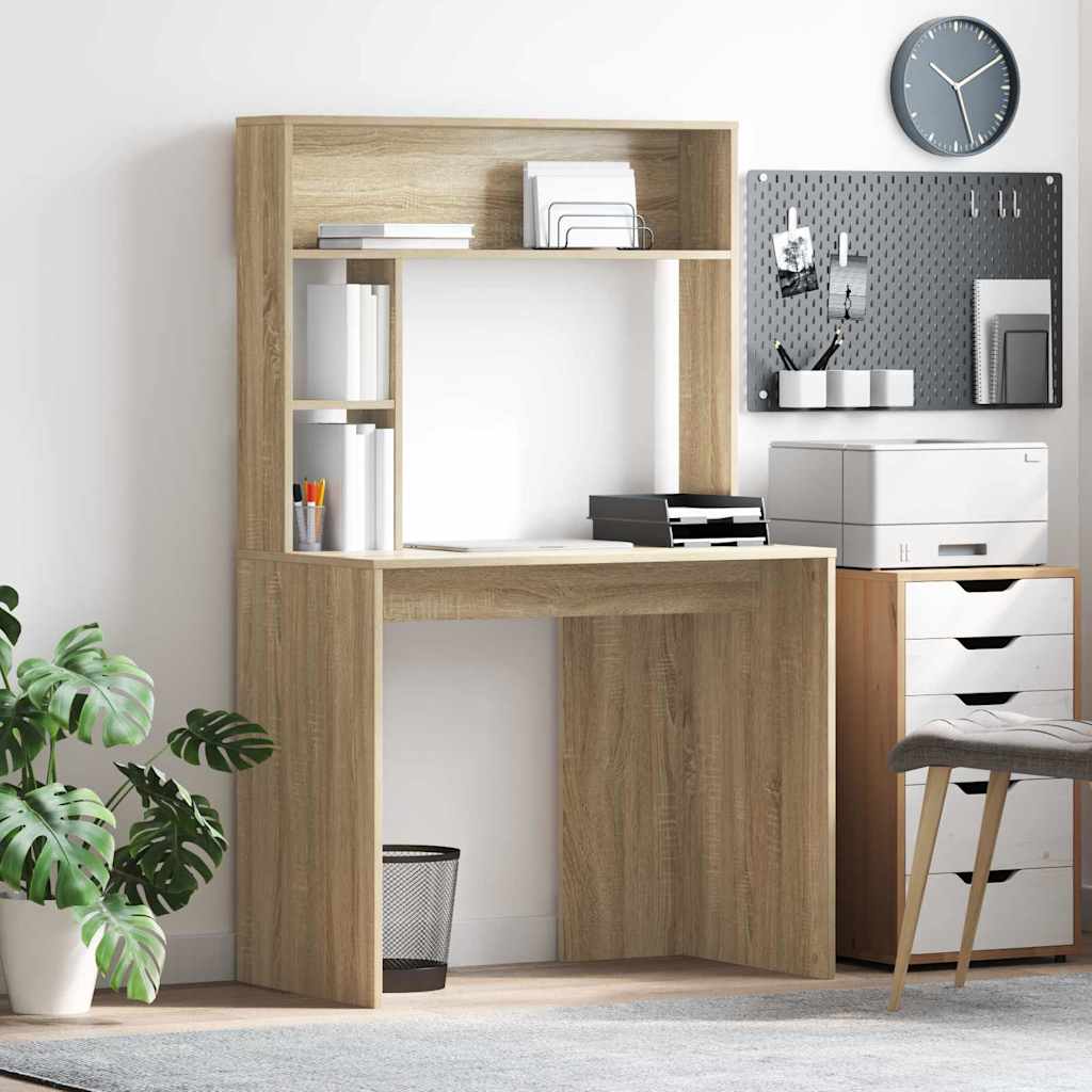 Vidaxl bureau sonoma eiken 91 x 50 x 149 cm bewerkt hout