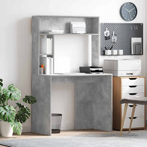Vidaxl bureau beton grijs 91 x 50 x 149 cm bewerkt hout