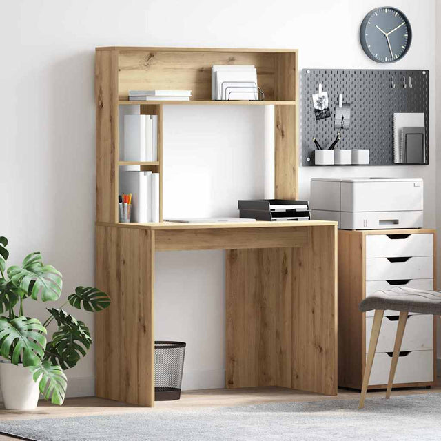 Vidaxl bureau artisan eiken 91 x 50 x 149 cm bewerkt hout