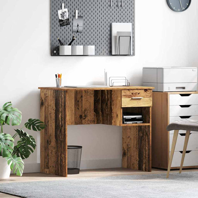Vidaxl bureau oud hout 90 x 49 x 75 cm bewerkt hout
