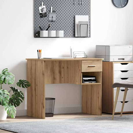 Vidaxl bureau artisan eiken 90 x 49 x 75 cm bewerkt hout