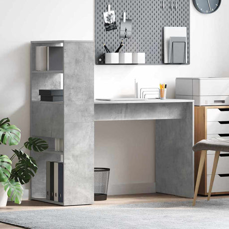 Vidaxl bureau beton grijs bewerkt hout 113 x 54 x 120 cm