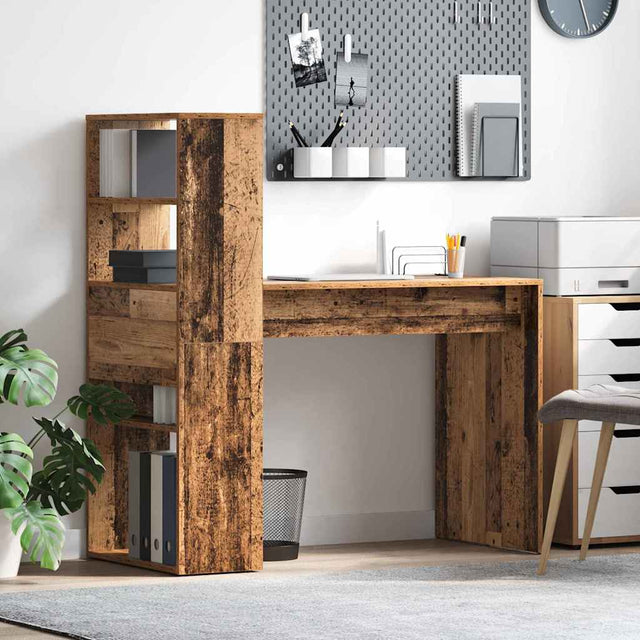 Vidaxl bureau oud hout bewerkt hout 113 x 54 x 120 cm