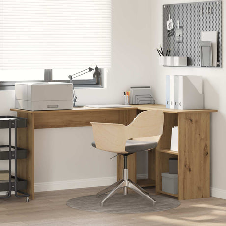 Vidaxl bureau artisan eiken 142 x 102 x 73 cm bewerkt hout