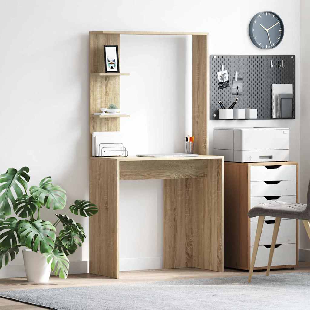 Vidaxl bureau sonoma eiken bewerkt hout 78,5 x 37 x 154,5 cm