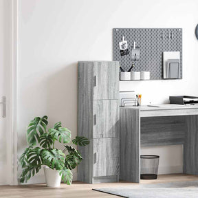 Vidaxl hoge kast grijs sonoma 31.5 x 32 x 122.5 cm