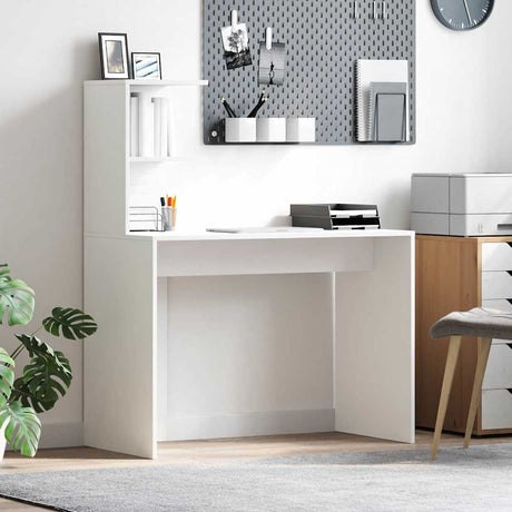 Vidaxl bureau wit 102 x 50 x 124 cm bewerkt hout