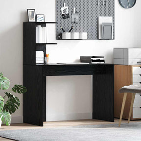 Vidaxl bureau zwart eiken 102 x 50 x 124 cm bewerkt hout