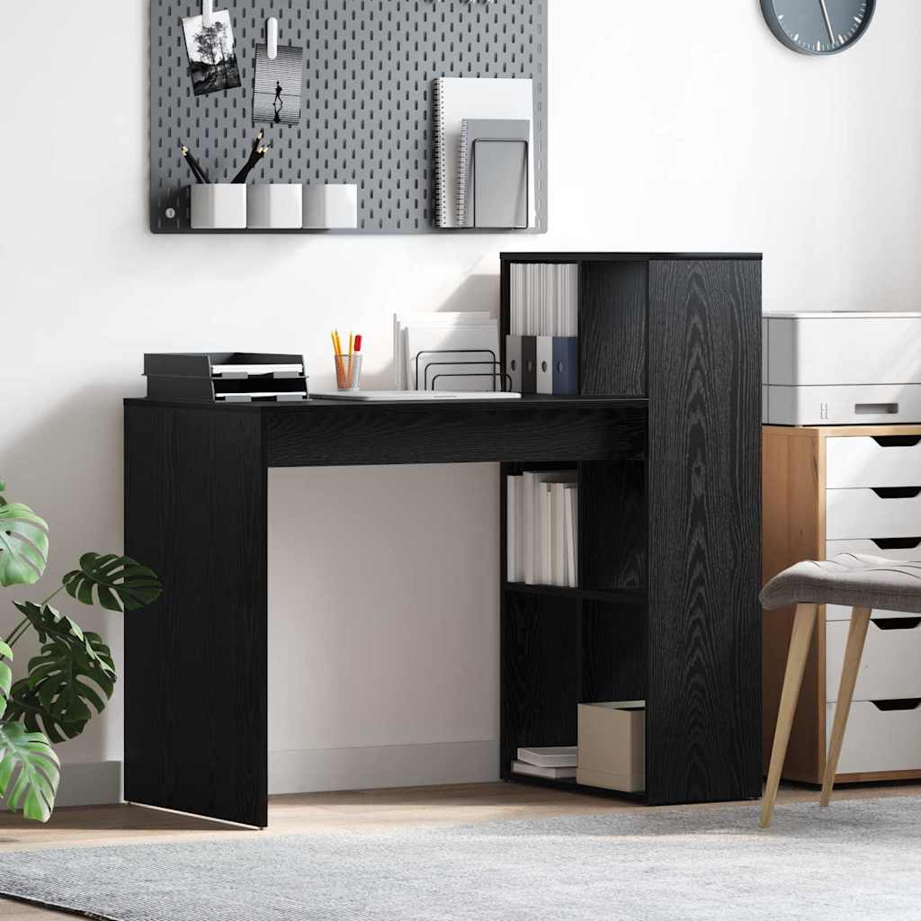 Vidaxl bureau zwart eiken bewerkt hout 108 x 55 x 103.5 cm