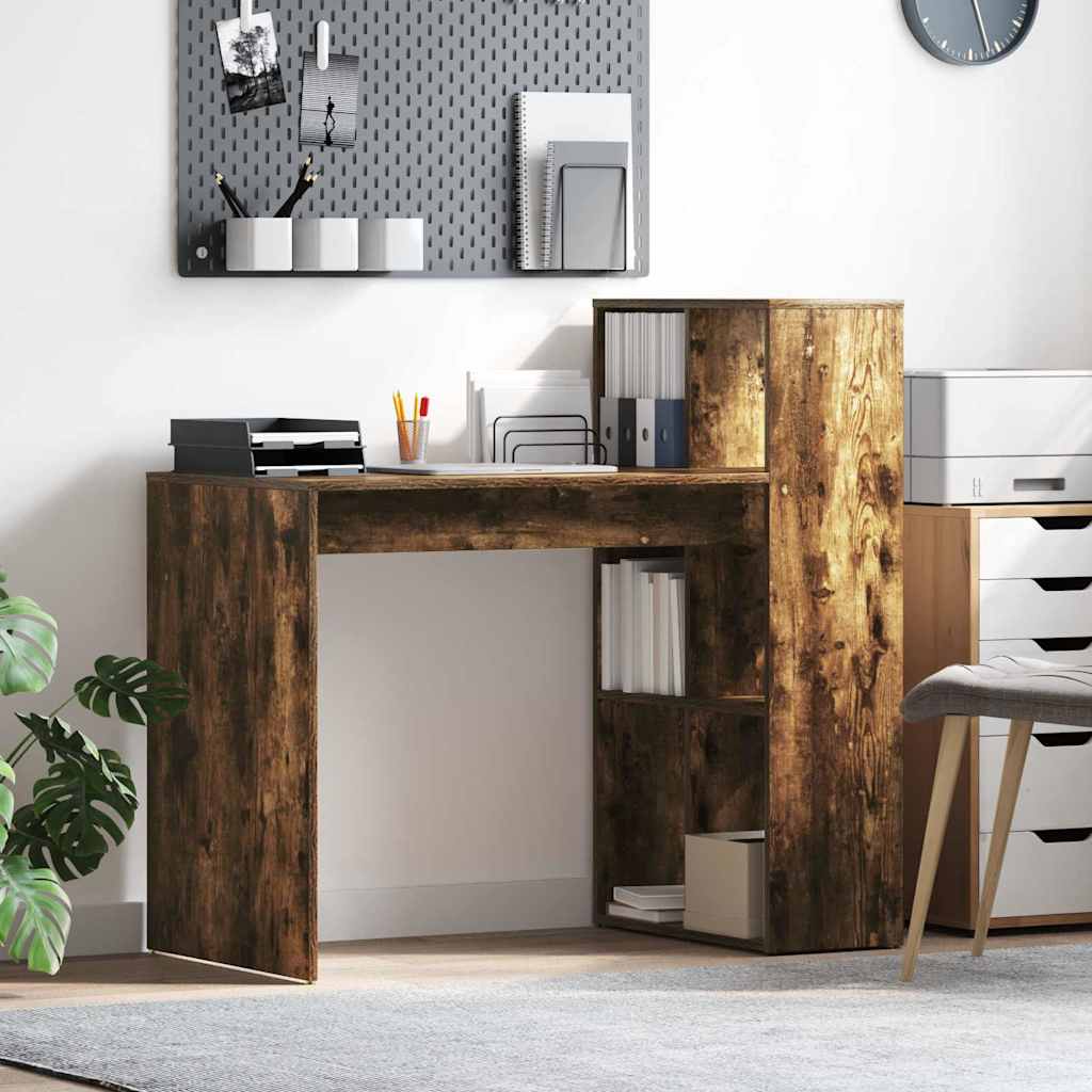 Vidaxl bureau gerookt eiken bewerkt hout 108 x 55 x 103.5 cm