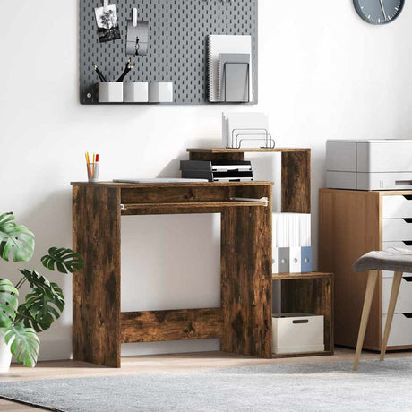 Vidaxl bureau gerookt eiken 106 x 41 x 88.5 cm bewerkt hout