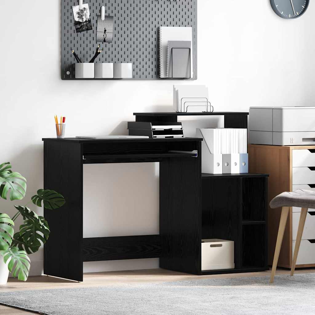 Vidaxl bureau zwart eiken 120,5 x 44 x 88,5 cm bewerkt hout