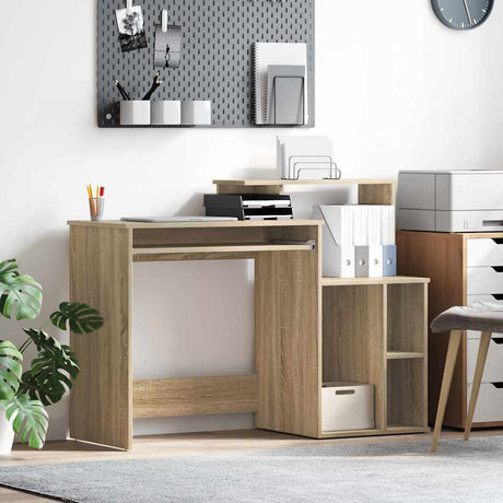 Vidaxl bureau sonoma eiken 120,5 x 44 x 88,5 cm bewerkt hout