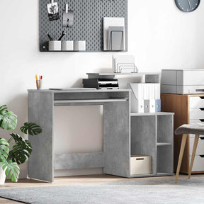 Vidaxl bureau beton grijs 120,5 x 44 x 88,5 cm bewerkt hout