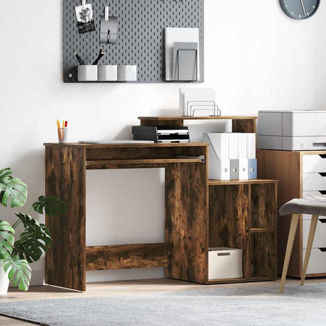 Vidaxl bureau gerookt eiken 120,5 x 44 x 88,5 cm bewerkt hout